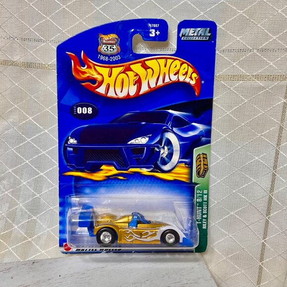 Hot Wheels Vintage TREASURE HUNT Toy Car Riley & Scott MK III #8, 2002yr,